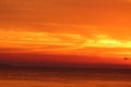 Orange Sunset at Sea Royalty Free Stock Photo