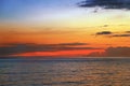 Orange sunset at sea Royalty Free Stock Photo