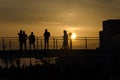 Orange sunset at Venice beach Royalty Free Stock Photo