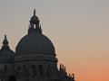 Orange sunset in Venice's basilica