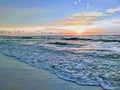 orange sunset view gorgeous panorama scenic with cloud sky of tropical sea beach Royalty Free Stock Photo