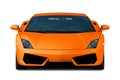 Orange supercar. Front view. Royalty Free Stock Photo
