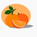 orange sweet fresh in background orange Royalty Free Stock Photo