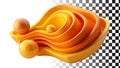 Orange swirl flowing, dynamic swirl, smooth flow, abstract swirl and modern design png transparent image Generative AI Royalty Free Stock Photo