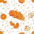 Orange swirling seamless vector background Royalty Free Stock Photo