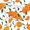 Orange swirling seamless vector background Royalty Free Stock Photo