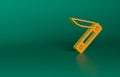 Orange Swiss army knife icon isolated on green background. Multi-tool, multipurpose penknife. Multifunctional tool
