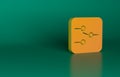 Orange Switch in electronic circuit icon isolated on green background. Minimalism concept. 3D render illustration Royalty Free Stock Photo