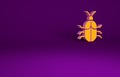 Orange System bug concept icon isolated on purple background. Code bug concept. Bug in the system. Bug searching Royalty Free Stock Photo