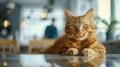 The orange tabby cat. AI generated Royalty Free Stock Photo