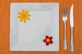 Orange table setting Royalty Free Stock Photo