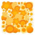 Orange , tangerine floral background