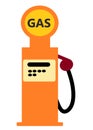 An orange tangerine gasoline pump fuel dispenser at a filling petrol gas station white backdrop Royalty Free Stock Photo