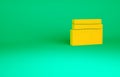 Orange Tape measure icon isolated on green background. Measuring tape. Minimalism concept. 3d illustration 3D render