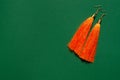 Orange tassel earrings
