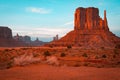 Orange and teal sunset view at Monument Valley, Arizona, USA Royalty Free Stock Photo