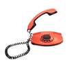 Orange telephone Isolated over white background Royalty Free Stock Photo