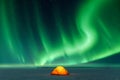 Orange tent and Northern lights