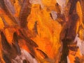 Orange texture. finger painting on canvas. the creation of the artist. picture of a bonfire, fire. vivid depiction of a natural