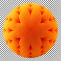 Orange Textured Sphere on Checkered Background Royalty Free Stock Photo