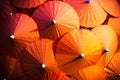 Orange Thai parasols Royalty Free Stock Photo