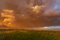 Orange thunderstorm over town Royalty Free Stock Photo