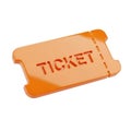 Orange ticket with ticket text for events admissions and access passes Royalty Free Stock Photo