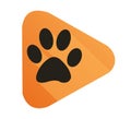 Orange tiger paw icon vector illustration