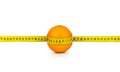 Orange tightened measuring tape Royalty Free Stock Photo