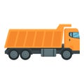 Orange tipper icon cartoon vector. Truck unload Royalty Free Stock Photo