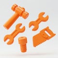 orange toy tool set for toddlers Royalty Free Stock Photo