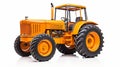 Meticulously Detailed Orange Tractor On White Background