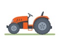 Orange tractor on white background.