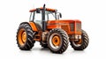 Orange Tractor On White Background - Mitch Griffiths Style