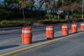 Orange traffic barrels