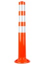 Orange traffic bollard with isolated white background with clipping path Royalty Free Stock Photo