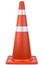 Orange traffic cone with isolated white background clipping path Royalty Free Stock Photo