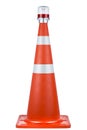 Orange traffic cone with isolated white background with light clipping path Royalty Free Stock Photo