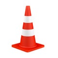 Orange traffic cone isolated on white background. Royalty Free Stock Photo