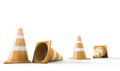 Orange Traffic cone object isolated and Background