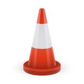 Orange traffic cone with round base and white stripe