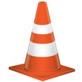Orange traffic cone vector illustration.