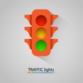 Orange traffic light modern background. Vector Royalty Free Stock Photo