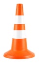 Orange traffic road cone isolated on white background Royalty Free Stock Photo