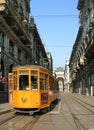 Orange tram in Milan Royalty Free Stock Photo