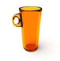 Orange transparent cup isolated on a white background