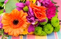 Orange Transvaal daisy and rose with colorful florist flowers. Royalty Free Stock Photo