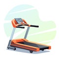 Orange Treadmill for Fitness. Cardio workouts. Sports exercises for health