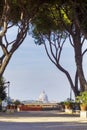 The Orange Trees Garden with view at the dome of the Papal Basilica Royalty Free Stock Photo