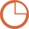 Orange trends design in a flat round button